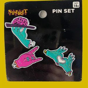 Spirit Halloween Rare Exclusive Pin Set of 3, 80's Retro Colors